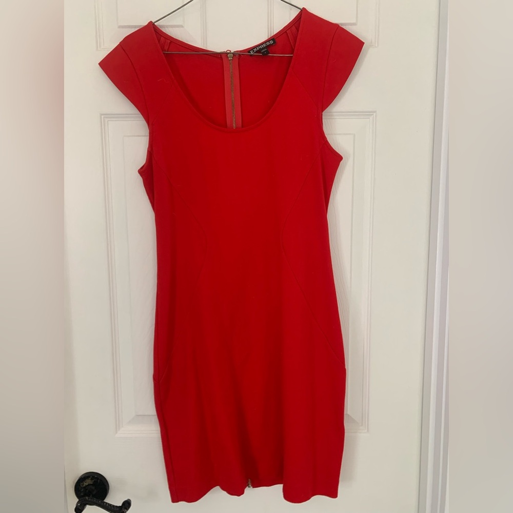 Vibrant Red dress made by Express